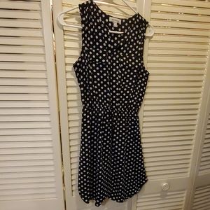 Black and white pokadot dress